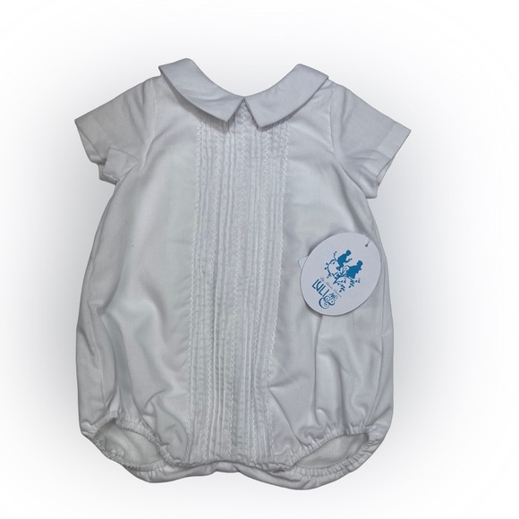 Luli & Me Other - NWT Luli and Me White Hand Embroidered Boy Collar Bubble